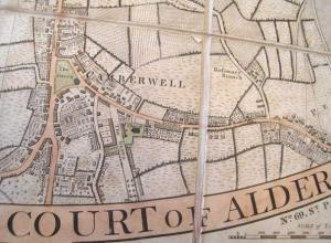 1806 map of Camberwell, London England.