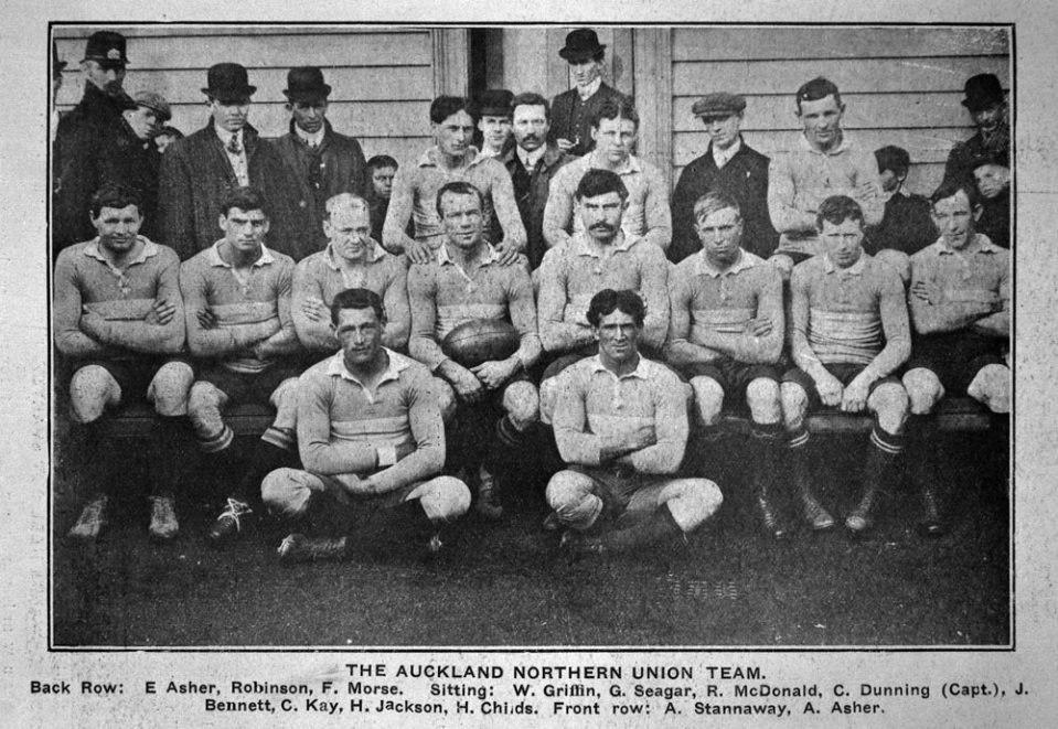 The Auckland Northern Union Team 1911 - Alexander seated front left - Sir George Grey Special Collections.