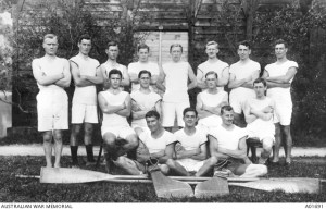 Interned Australians, New Zealanders and Canadians, prisoners of war who have been transferred to Switzerland, who took part in the Aquatic Sports at Interlaken Switzerland, July 1918 - Australian War Memorial Collection A01691.