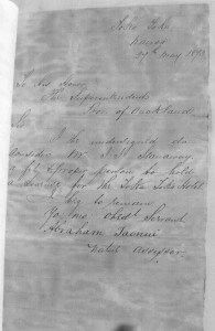 Letter 27 May 1873 from Abraham Taonui. - Colleen Stanaway Collection.