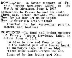 Desth Notice - Auckland Star 04.06.1921